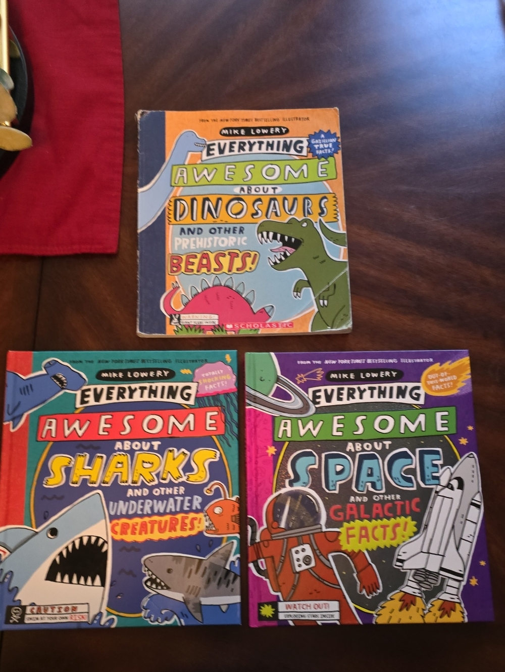 Scholastic Everything Awesome About Dinosaurs, Sharks and Space Kids Books